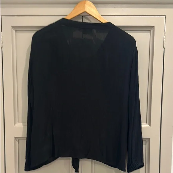 INC International Concepts Black Lace-Up Blouse - Picture 5 of 8